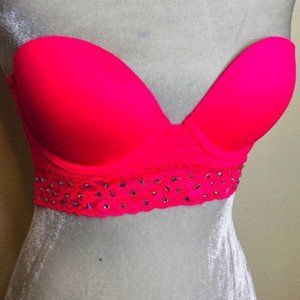 PINK VS Lace Trim Hot Pink Bustier